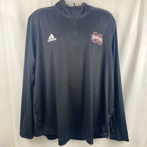 Mississippi State Bulldogs Adidas Long Sleeve 1/4 Zip Knit Shirt / GE2496 // NEW
